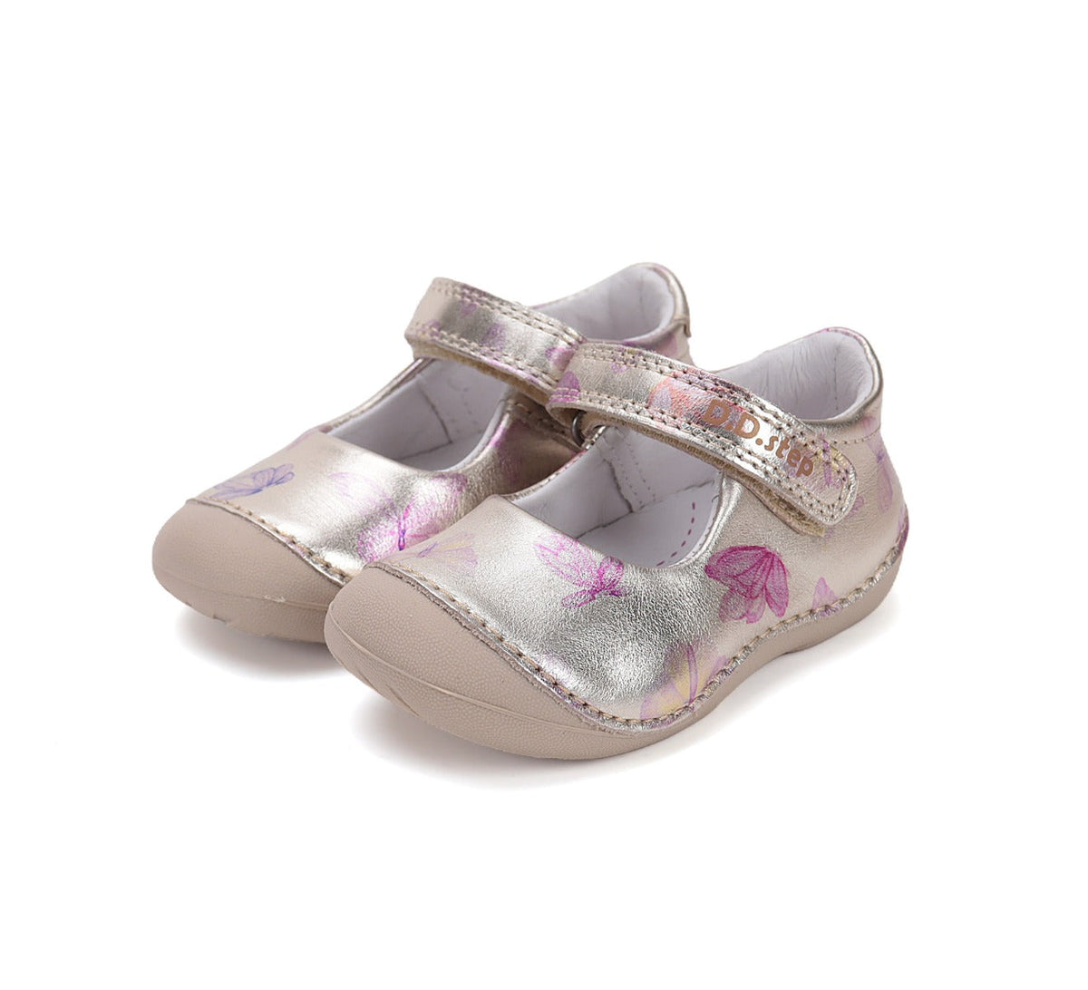 D.D.Step pantofi fete deschisi 18-24 Bronze cu fluturasi