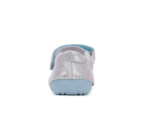 D.D.Step pantofi fete deschisi 18-24 Silver cu fluturasi