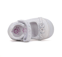 D.D.Step pantofi fete deschisi 19-24 Silver cu floricele