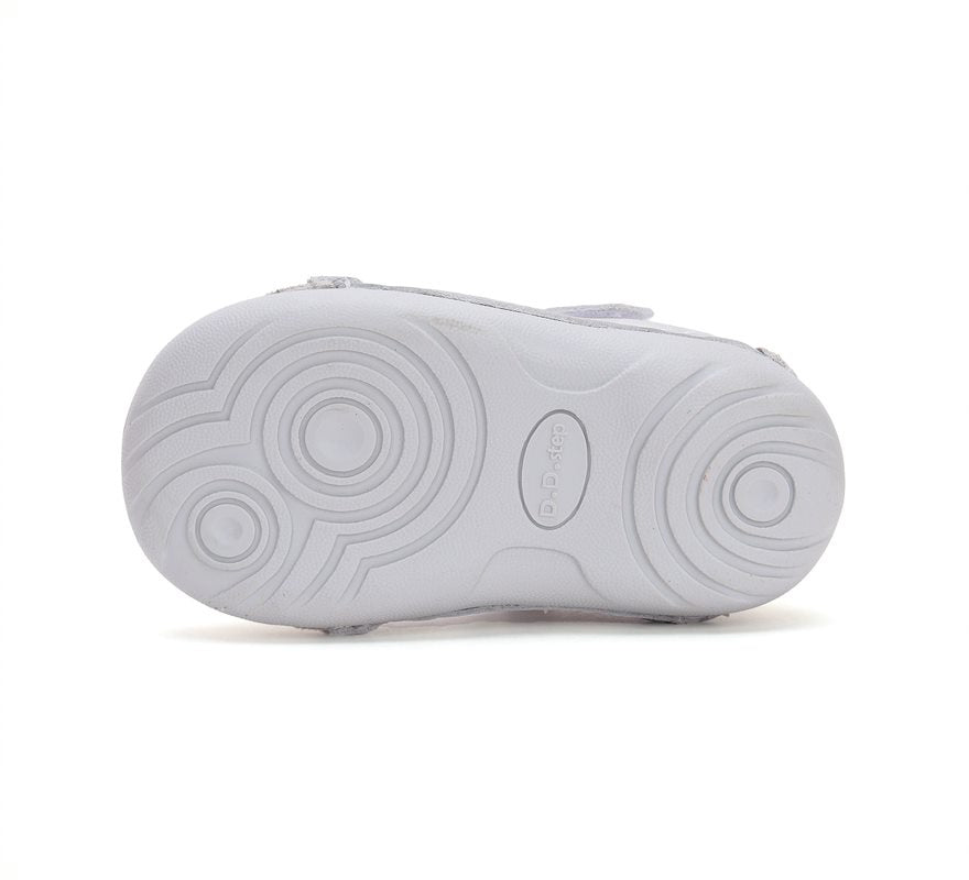 D.D.Step pantofi fete deschisi 19-24 Silver cu floricele