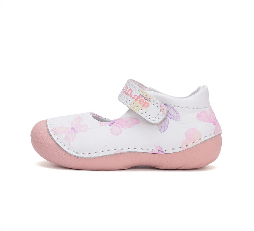 D.D.Step pantofi fete deschisi 18-24 White cu fluturasi Imagine secundară a produsului
