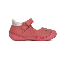 D.D.Step pantofi fete deschisi Primii pasi 18-24 Dark pink cu floare