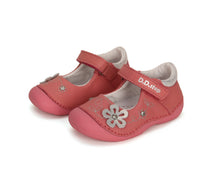 D.D.Step pantofi fete deschisi Primii pasi 18-24 Dark pink cu floare