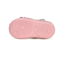 D.D.Step pantofi fete deschisi Primii pasi 18-24 Silver cu floare