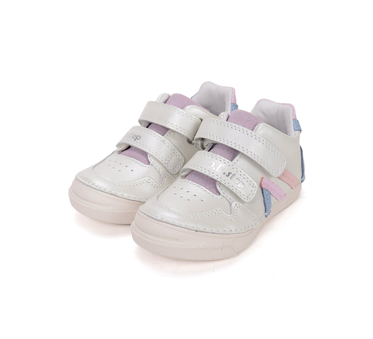 D.D.Step pantofi fete din piele cu scai 25-30 White Imagine principală a produsului