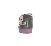 D.D.Step pantofi fete fluorescenti Primii Pasi 20-25 Dark Grey cu bufnita