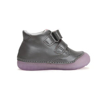 D.D.Step pantofi fete fluorescenti Primii Pasi 20-25 Dark Grey cu bufnita