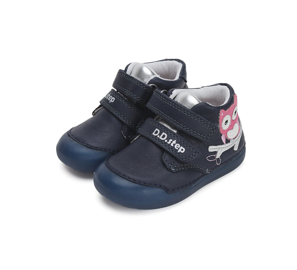 D.D.Step pantofi fete fluorescenti Primii Pasi 20-25 Royal Blue cu bufnita Imagine principală a produsului