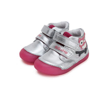 D.D.Step pantofi fete fluorescenti Primii Pasi 20-25 Sliver cu bufnita