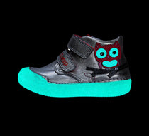 D.D.Step pantofi fete fluorescenti Primii Pasi 20-25 Sliver cu bufnita