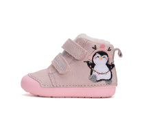 D.D.Step pantofi fete imblanite Primii Pasi 20-25 Pink cu pinguin