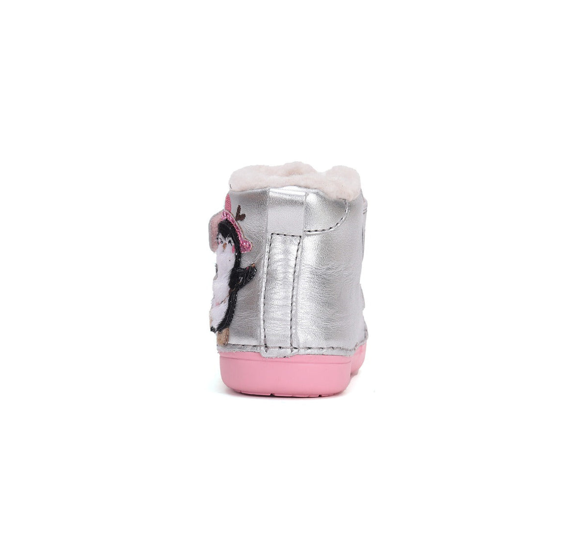 D.D.Step pantofi fete imblanite Primii Pasi 20-25 Silver cu pinguin