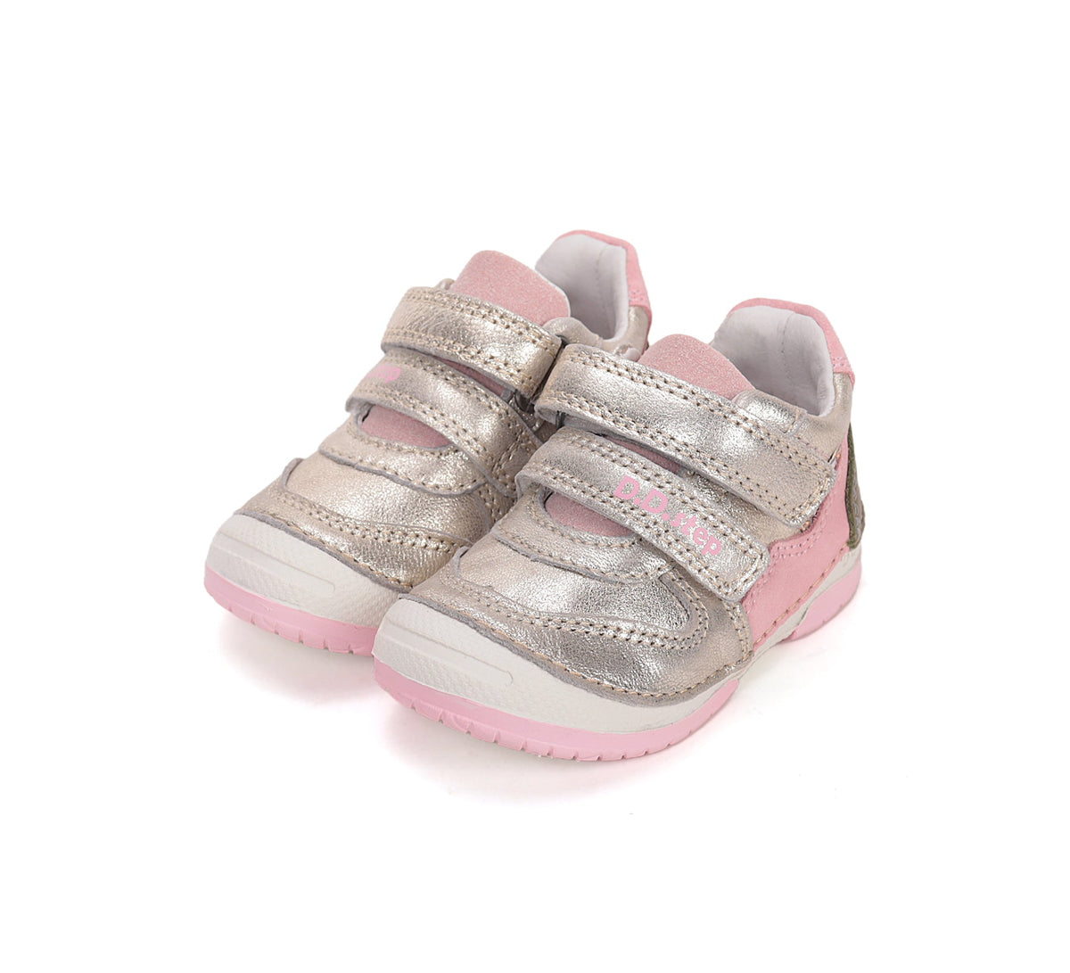 D.D.Step pantofi fete piele 19-24 Gold cu insertii