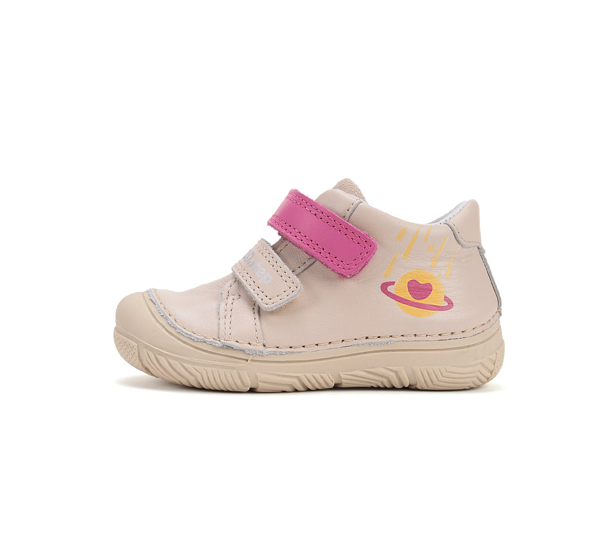 D.D.Step pantofi fete piele 20-25 Cream cu planeta