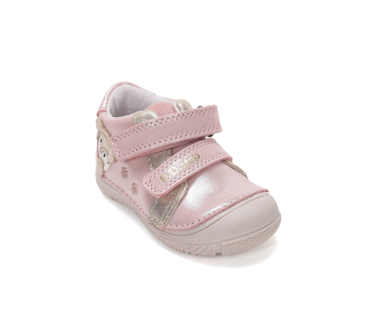D.D.Step kislány cipő bőr 20-25 Rose Gold mosómedvével