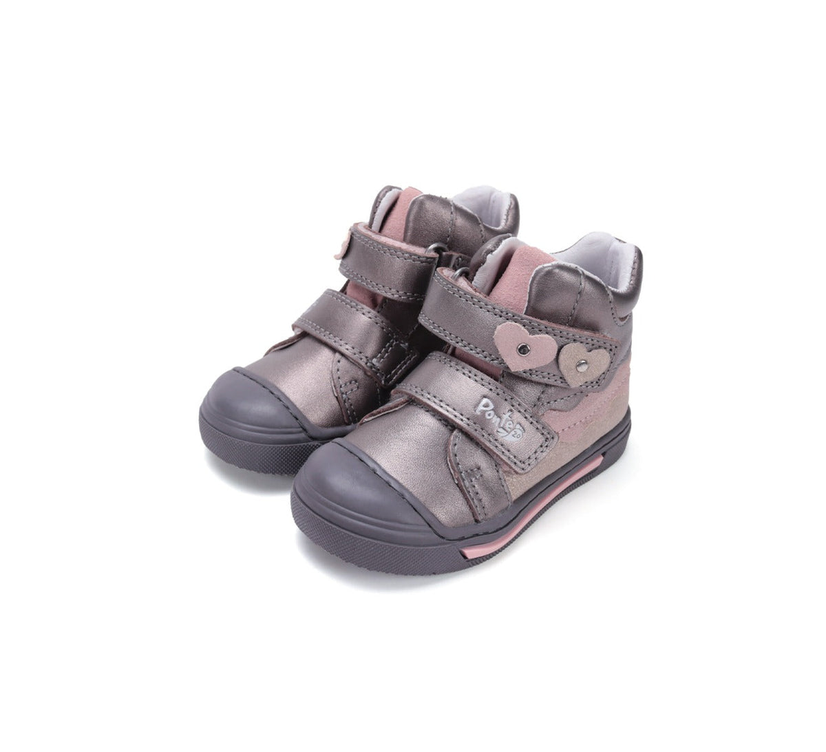 D.D.Step pantofi fete Ponte20 supinati 22-27 Bronze cu inimioare Imagine principală a produsului