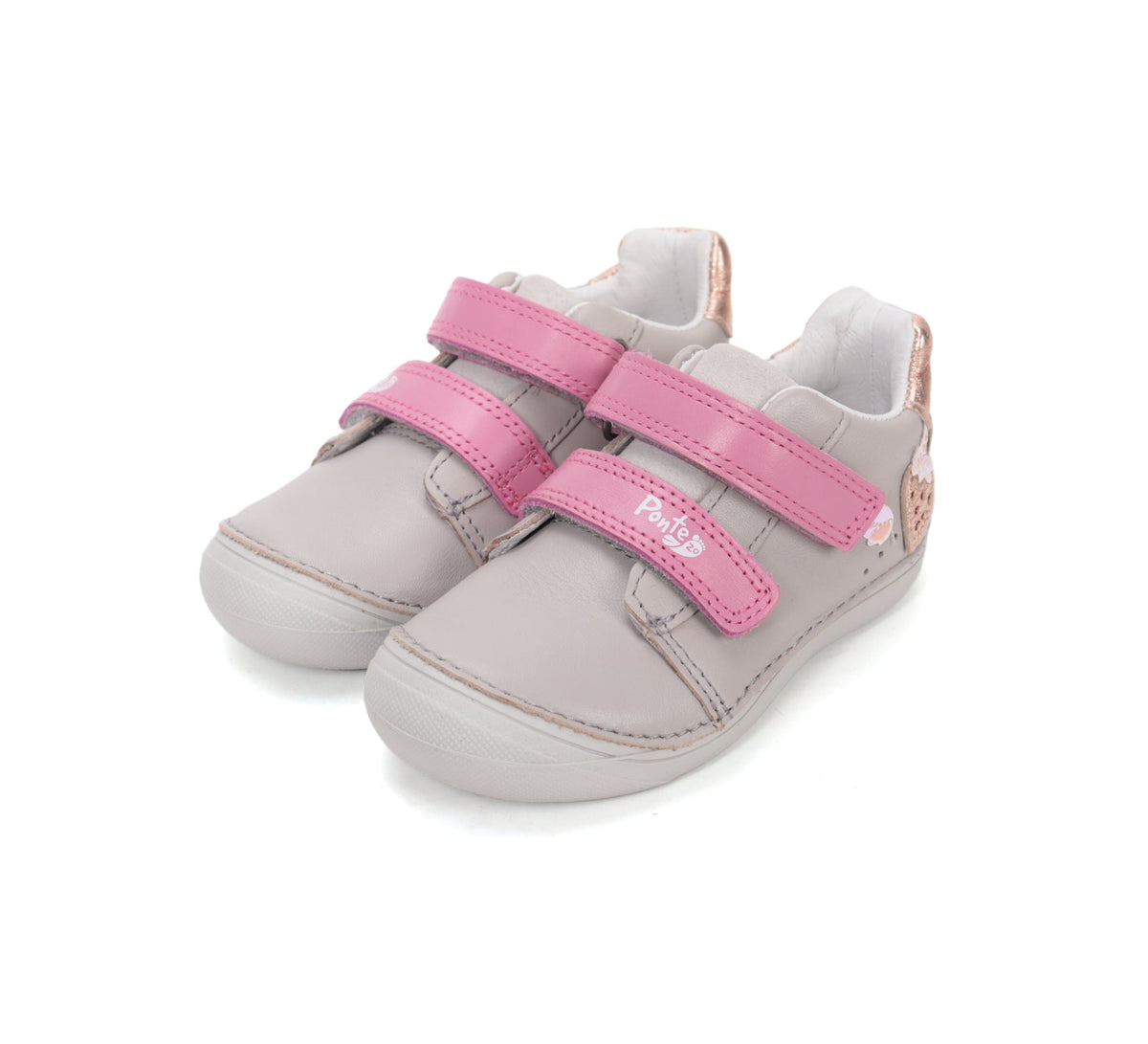 D.D.Step pantofi fete Ponte20 supinati 24-29 Dove Grey cu capsunica
