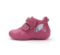 D.D.Step pantofi fete Primii Pasi 18-24 Dark Pink cu umbrela