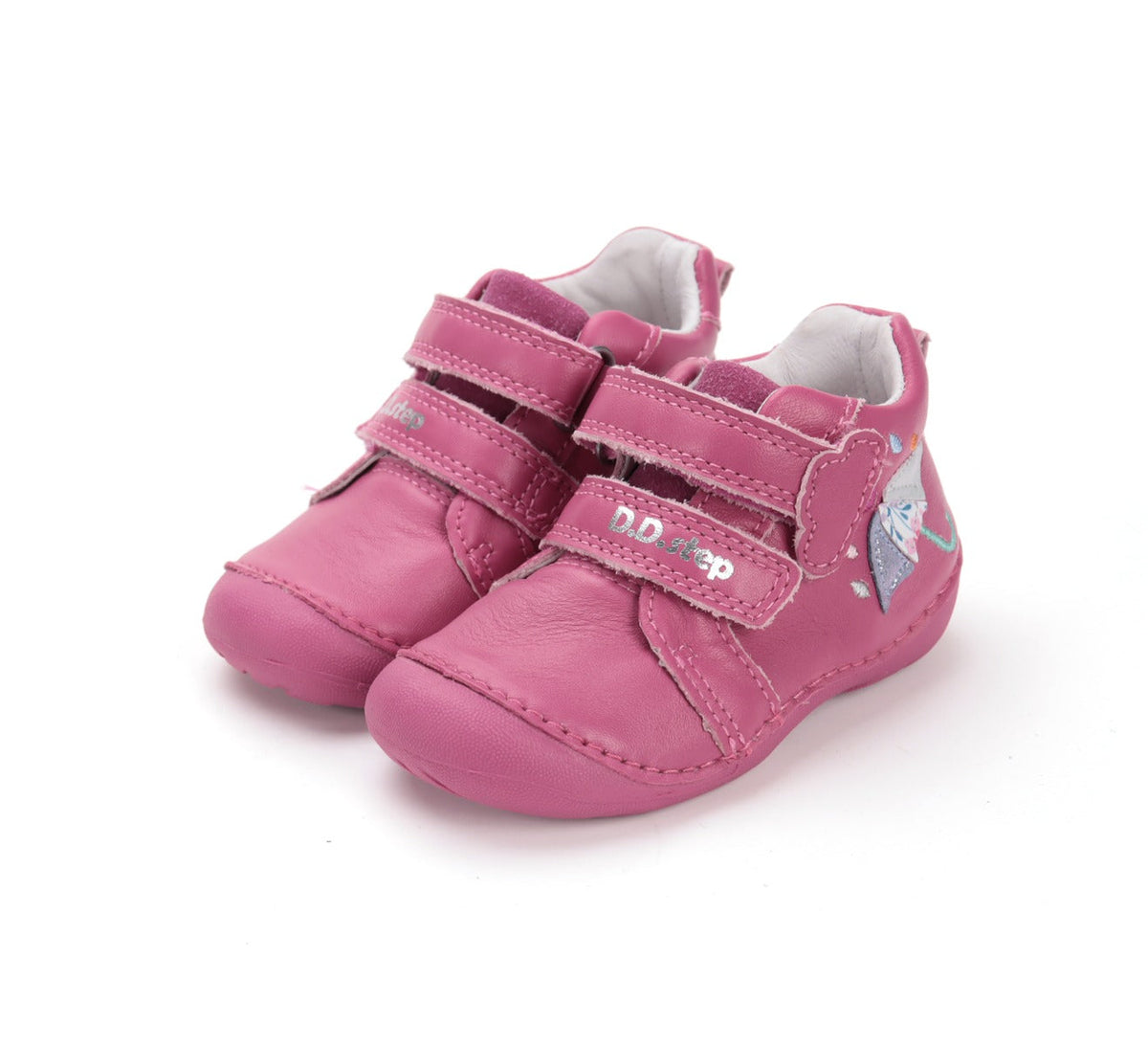 D.D.Step pantofi fete Primii Pasi 18-24 Dark Pink cu umbrela