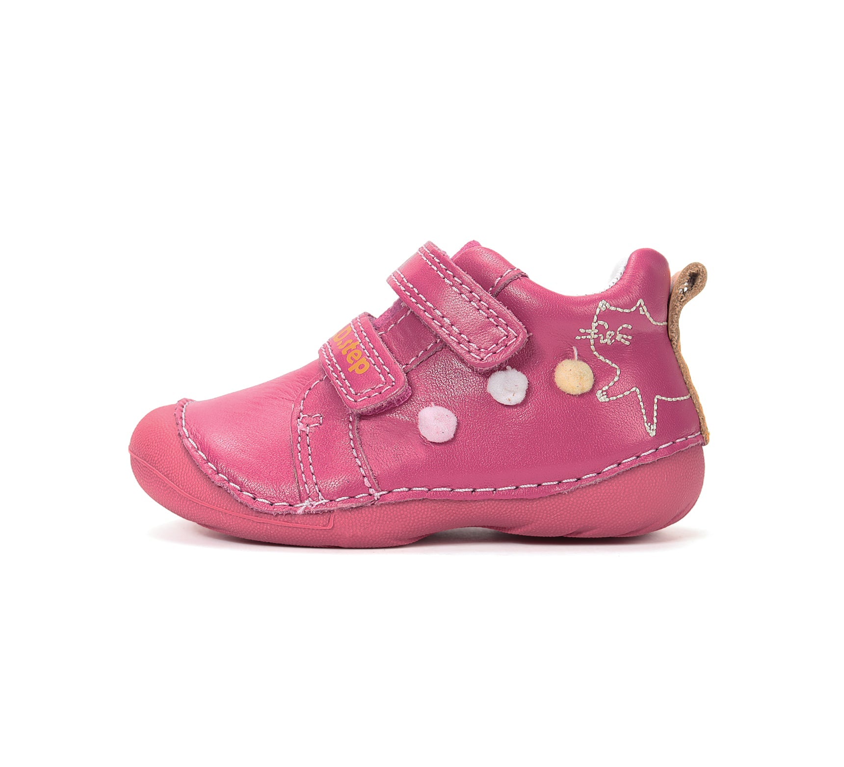 D.D.Step pantofi fete Primii pasi 18-24 Hot Pink cu pisica Imagine secundară a produsului