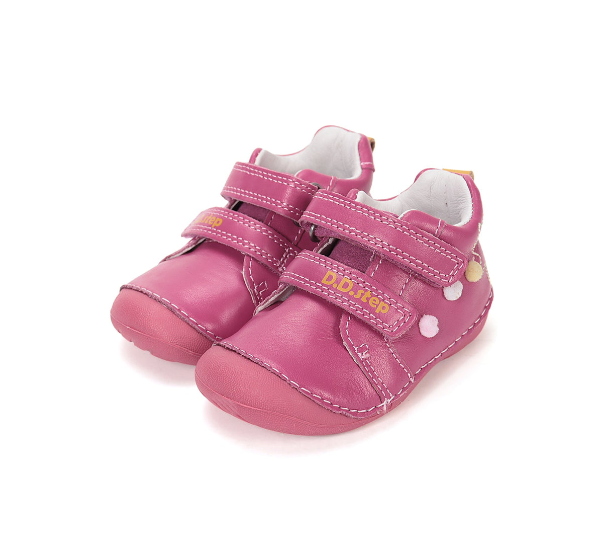 D.D.Step pantofi fete Primii pasi 18-24 Hot Pink cu pisica