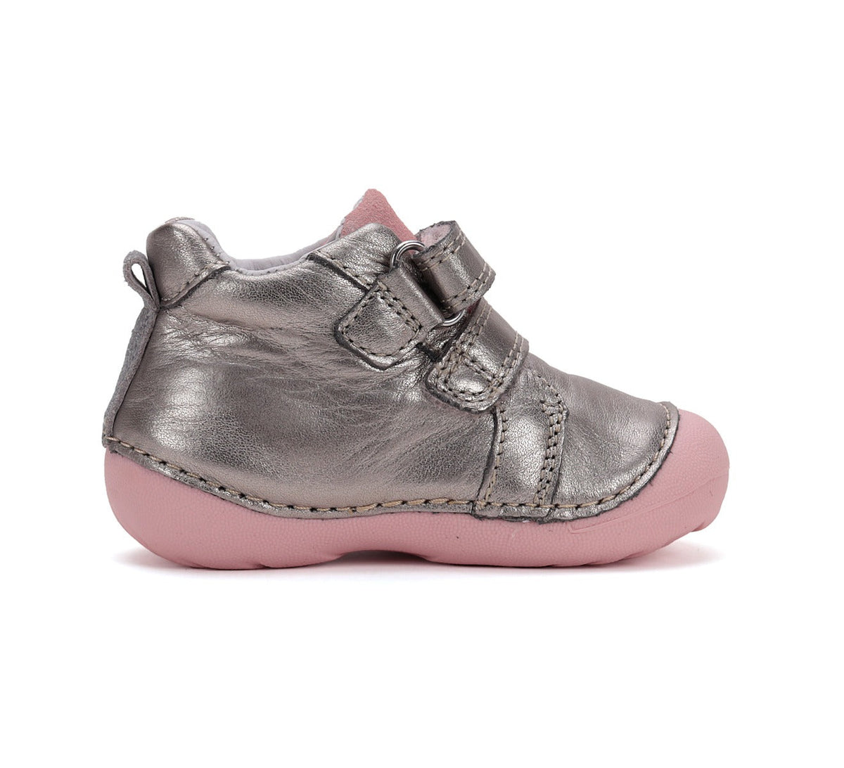 D.D.Step pantofi fete Primii Pasi 19-24 Champagne cu pasare