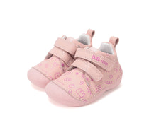 D.D.Step pantofi fete Primii pasi 19-24 Rose Gold cu flori desenate