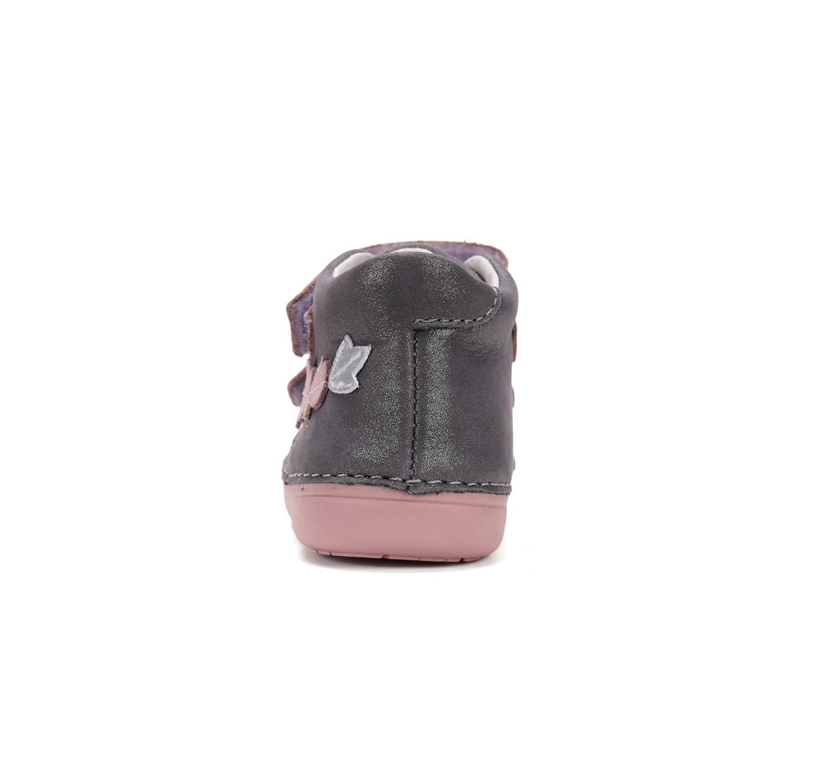 D.D.Step pantofi fete Primii pasi 20-25 Dark Grey cu floricele