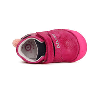 D.D.Step pantofi fete Primii pasi 20-25 Dark Pink cu catelus