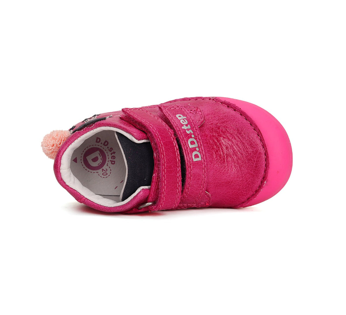 D.D.Step pantofi fete Primii pasi 20-25 Dark Pink cu catelus
