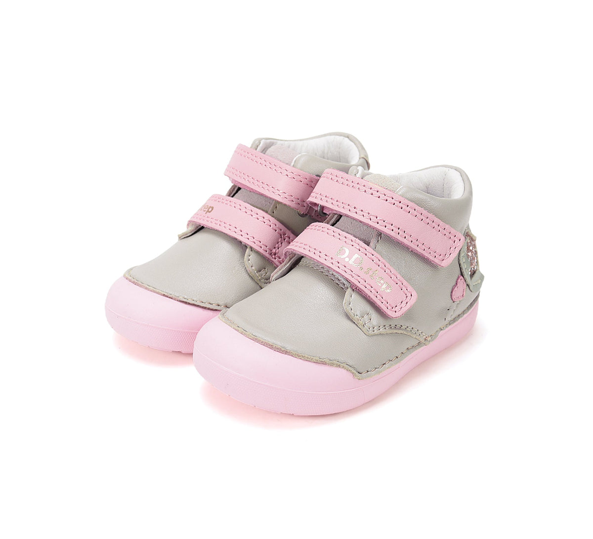 D.D.Step kislány első lépés cipő 20-25 Dove Grey szívvel
