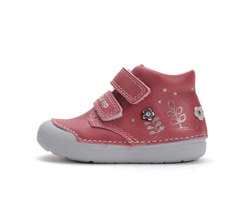 D.D.Step pantofi fete Primii pasi 20-25 Raspberry cu floricele Imagine secundară a produsului