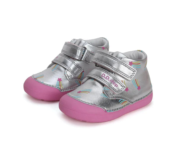D.D.Step pantofi fete Primii pasi 20-25 Silver cu cometa Imagine principală a produsului
