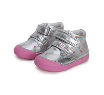 D.D.Step pantofi fete Primii pasi 20-25 Silver cu cometa