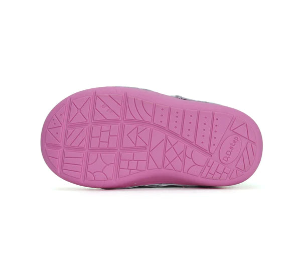 D.D.Step pantofi fete Primii pasi 20-25 Silver cu cometa