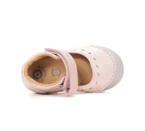 D.D.Step pantofi fete Primii pasi decupati 20-25 Baby Pink cu inimioare
