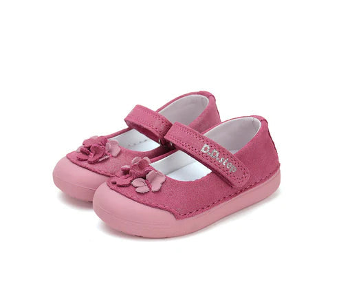 D.D.Step pantofi fete Primii pasi decupati 20-25 Dark Pink cu floricele Imagine principală a produsului