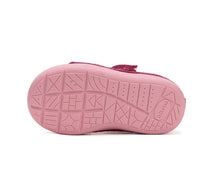 D.D.Step pantofi fete Primii pasi decupati 20-25 Dark Pink cu floricele