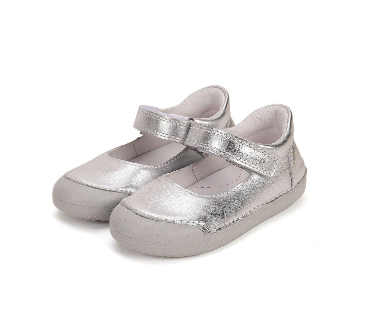D.D.Step pantofi fete Primii pasi decupati 20-25 Silver simplu Imagine principală a produsului