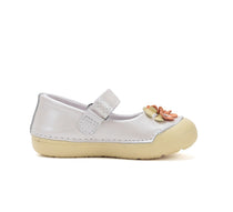 D.D.Step pantofi fete Primii pasi decupati 20-25 White cu floricele