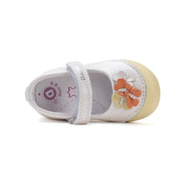 D.D.Step pantofi fete Primii pasi decupati 20-25 White cu floricele
