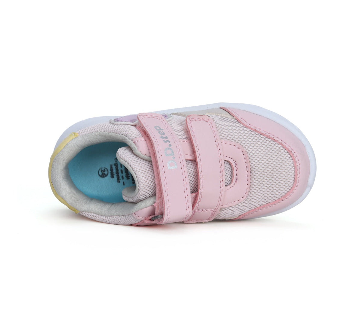 D.D.Step pantofi fete sport 26-31 Cream cu inimioare