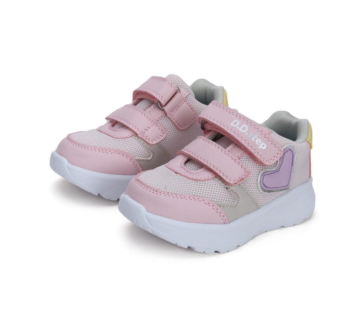 D.D.Step pantofi fete sport 26-31 Cream cu inimioare