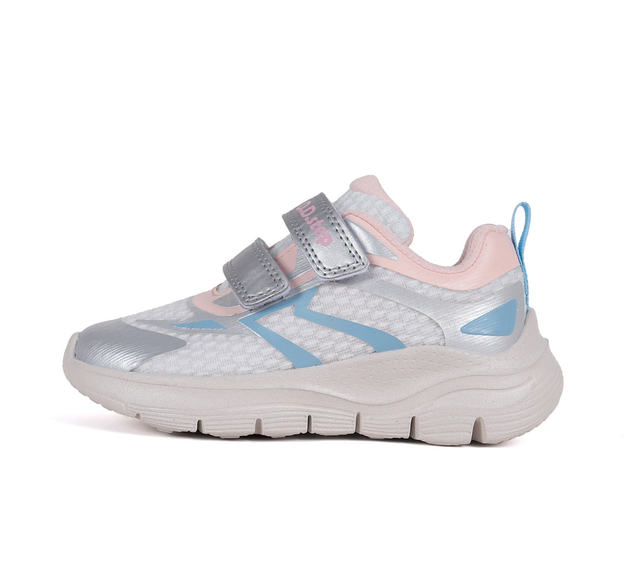 D.D.Step pantofi fete sport 30-35, White cu roz si albastru Imagine secundară a produsului