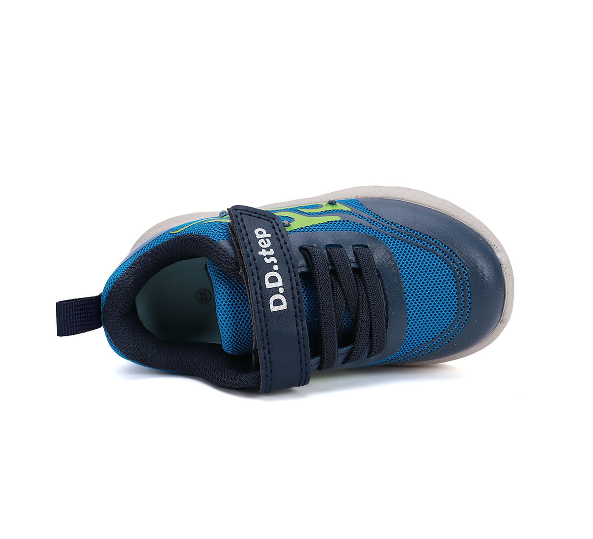 D.D.Step pantofi baieti sport cu LED 22-27 Bermuda Blue cu flacari