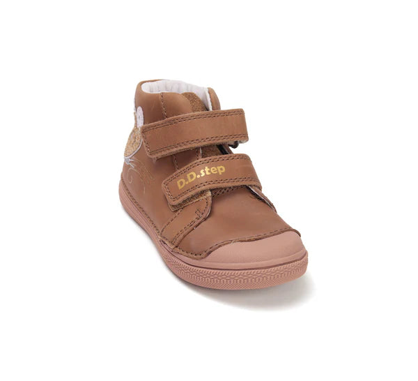 D.D.Step pantofi fetite 25-30 Chocolate cu fluturas