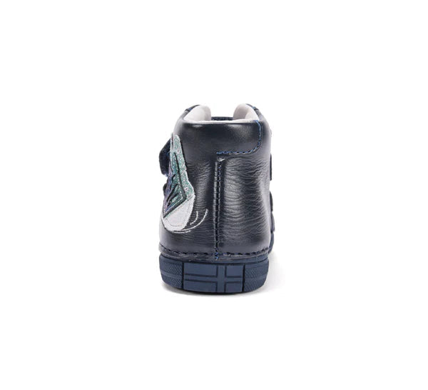 D.D.Step pantofi fetite 25-30 Royal Blue cu fluturas