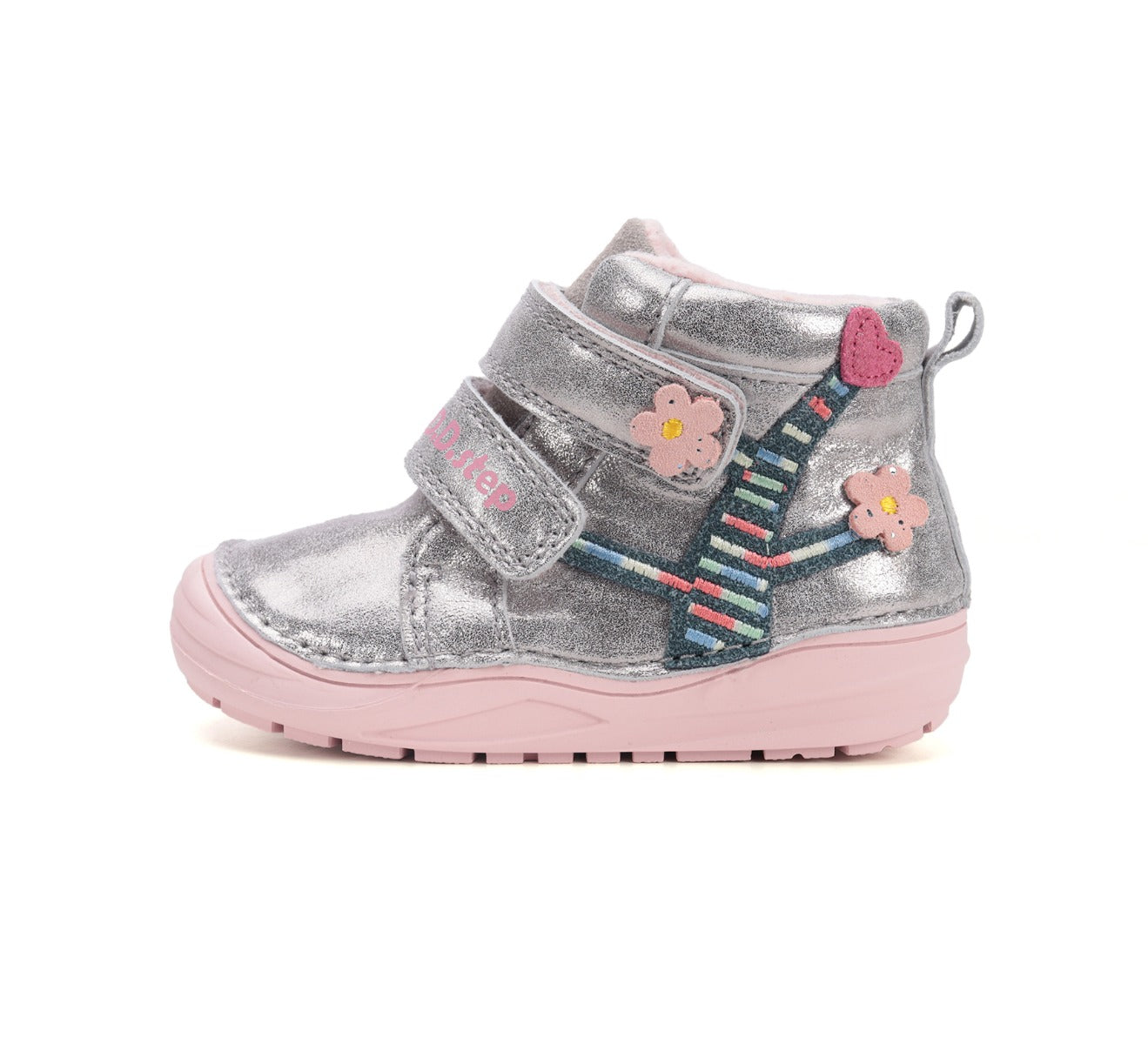 D.D.Step pantofi fetite captusiti 20-25 Grey cu copac inflorit Imagine secundară a produsului