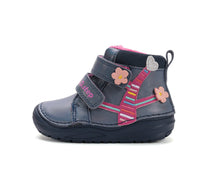 D.D.Step pantofi fetite captusiti 20-25 Royal Blue cu copac inflorit