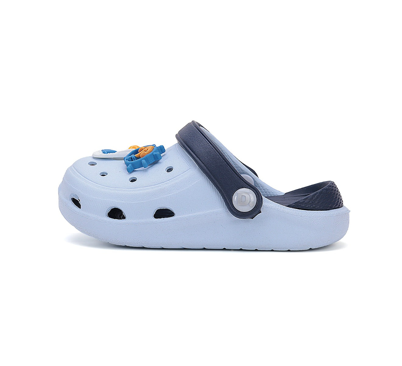 D.D.Step papuci baieti din cauciuc 26-31 Sky Blue cu masini utilitare Imagine secundară a produsului
